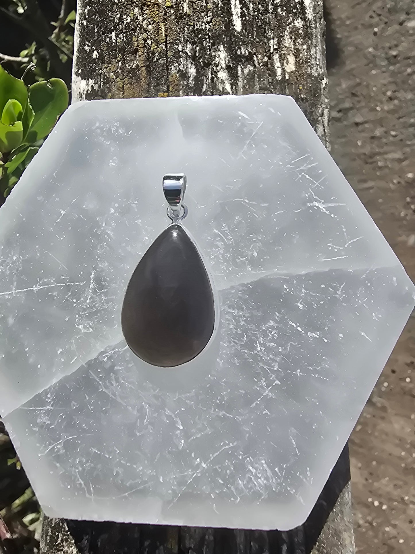 Silver Sheen Obsidian | Polished Sterling Silver Pendant B