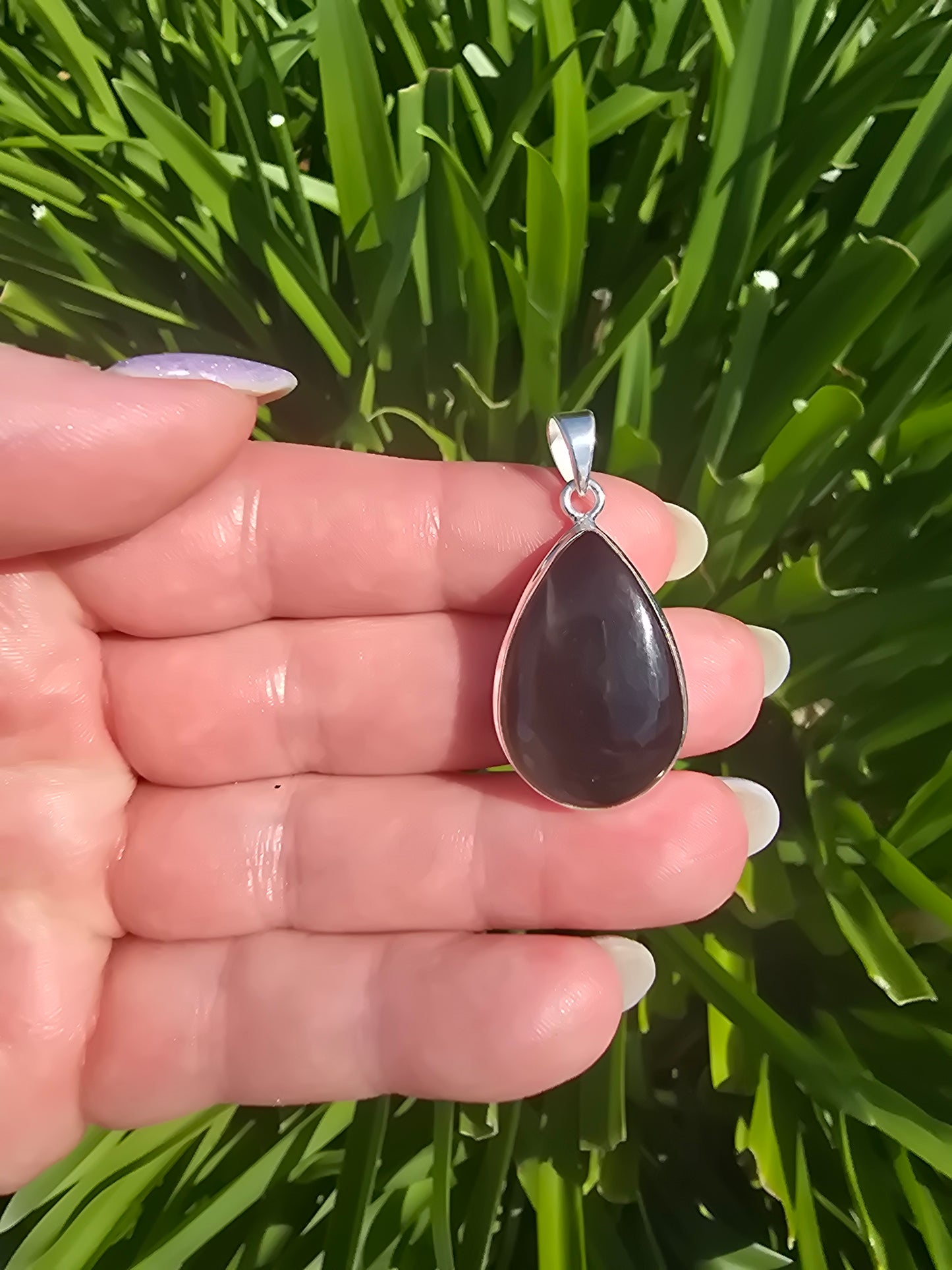 Silver Sheen Obsidian | Polished Sterling Silver Pendant B