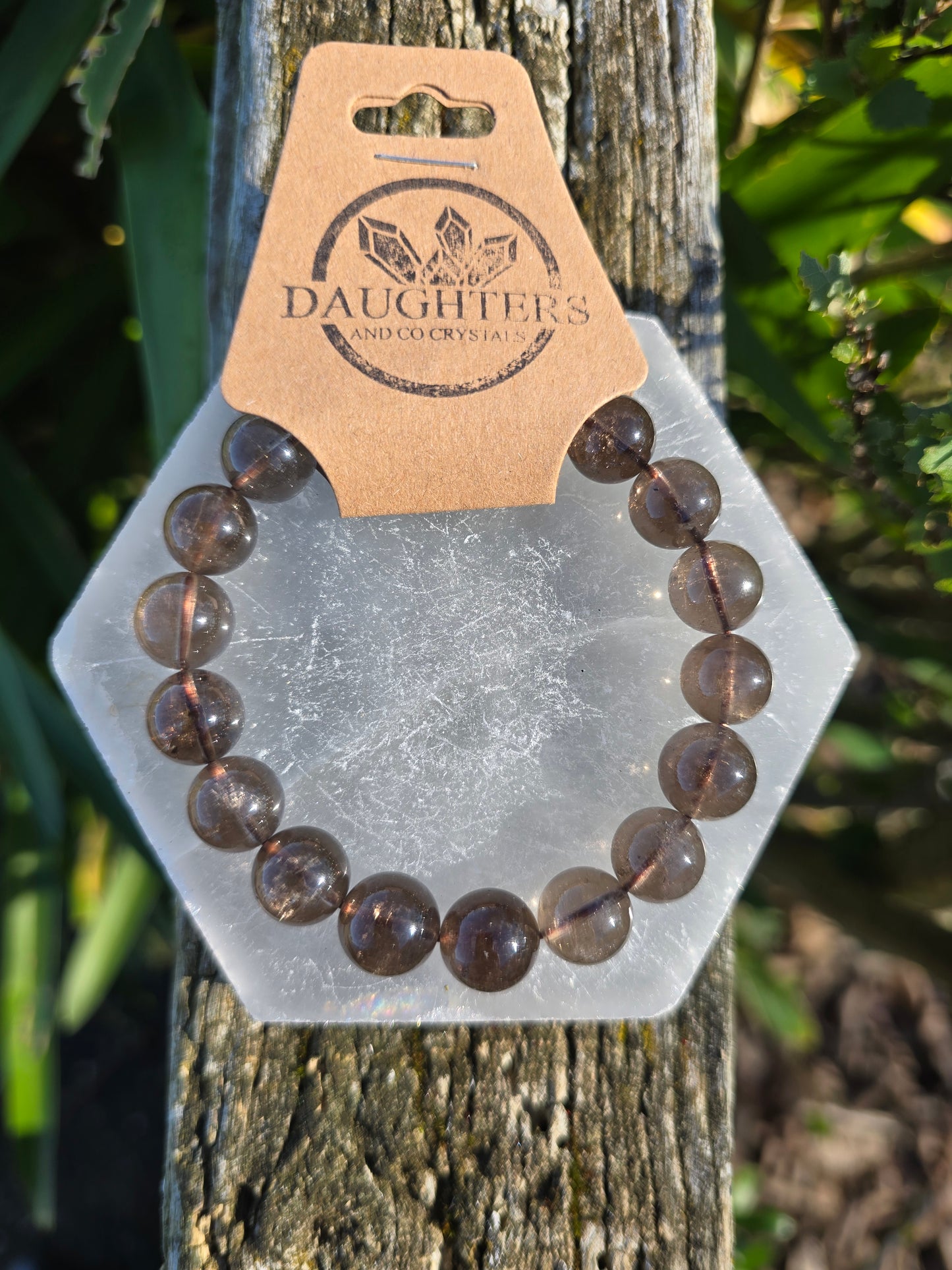 Smoky Quartz | Round Bead Bracelet 10mm