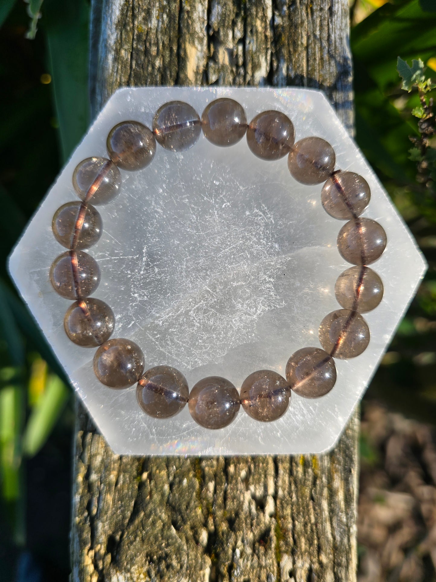 Smoky Quartz | Round Bead Bracelet 10mm