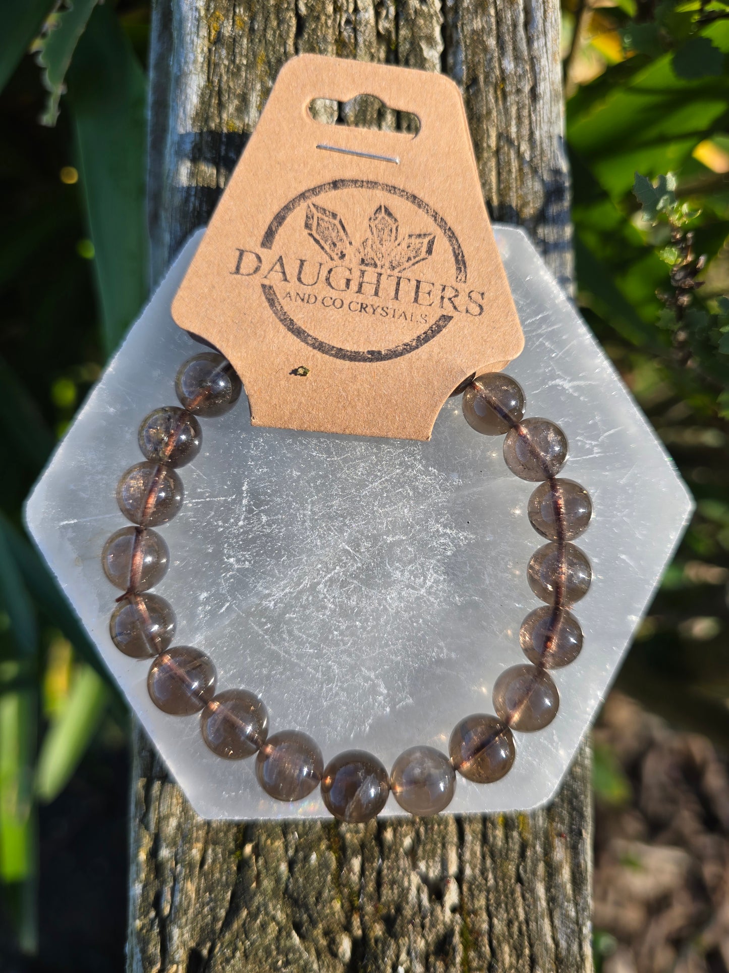 Smoky Quartz | Round Bead Bracelet 8mm