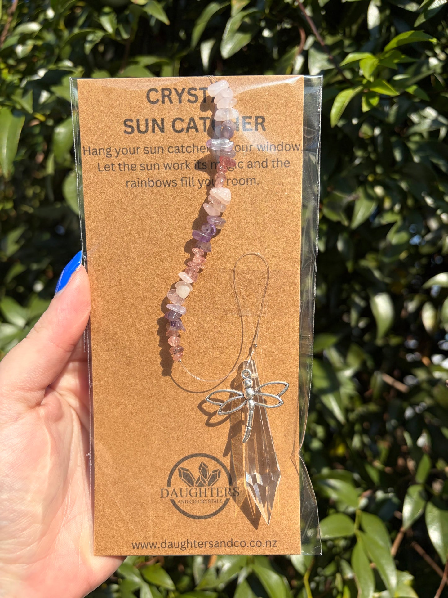 Rose Quartz, Amethyst & Strawberry Quartz | Point Sun Catcher