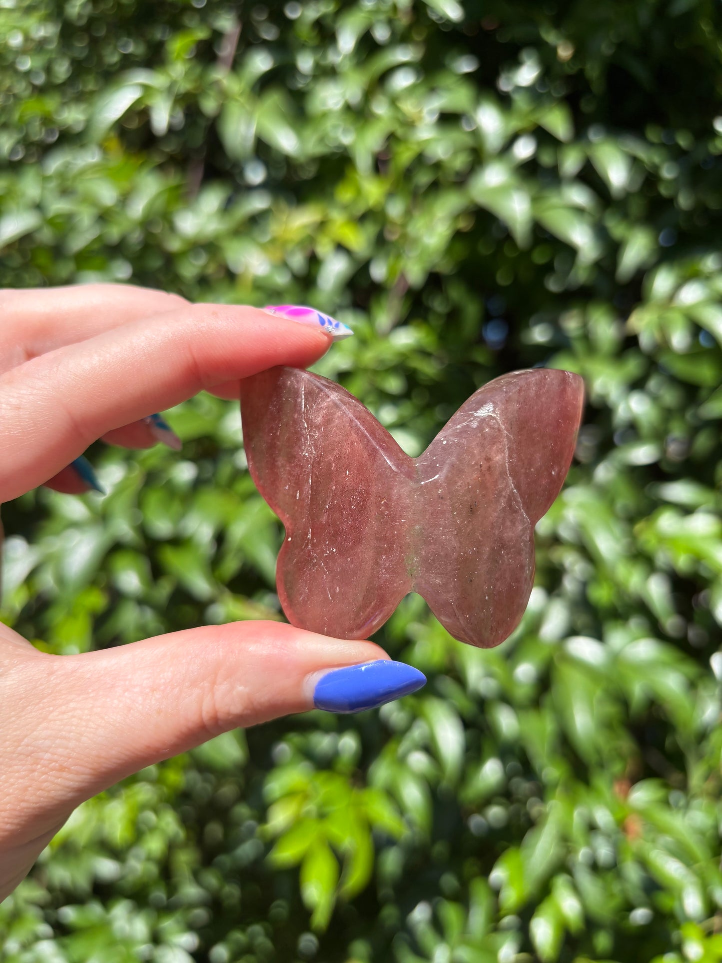 Strawberry Quartz 3D Large Butterfly A