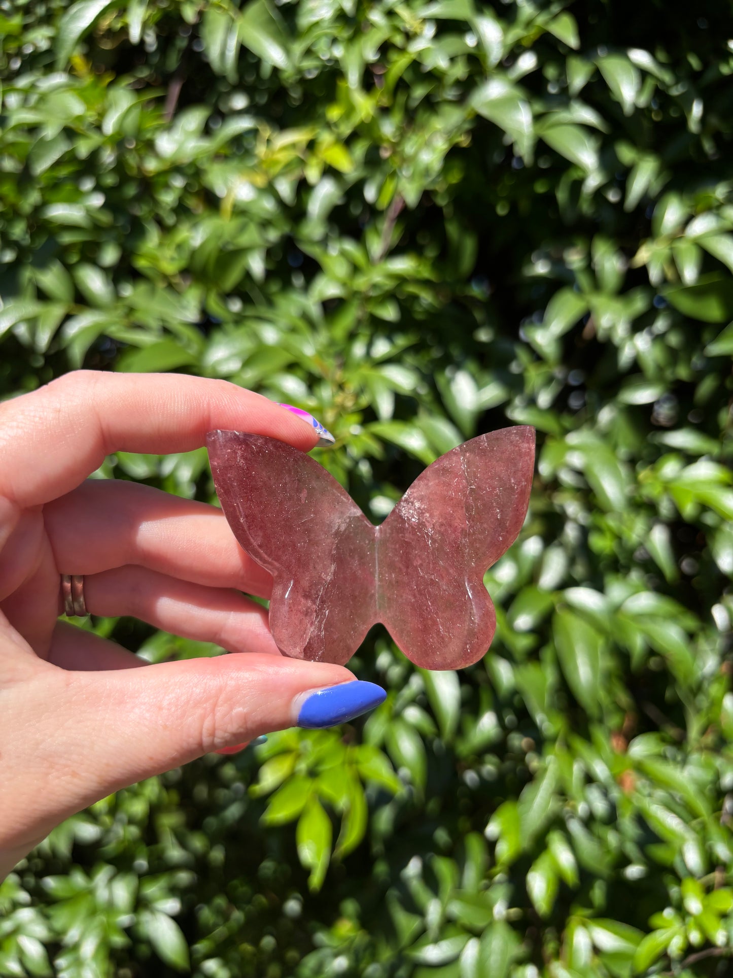 Strawberry Quartz 3D Large Butterfly A