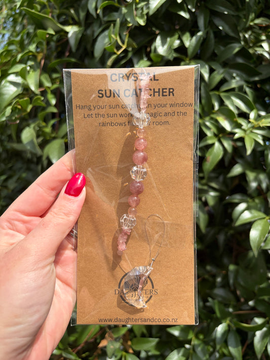 Strawberry Quartz | Moon Sun Catcher