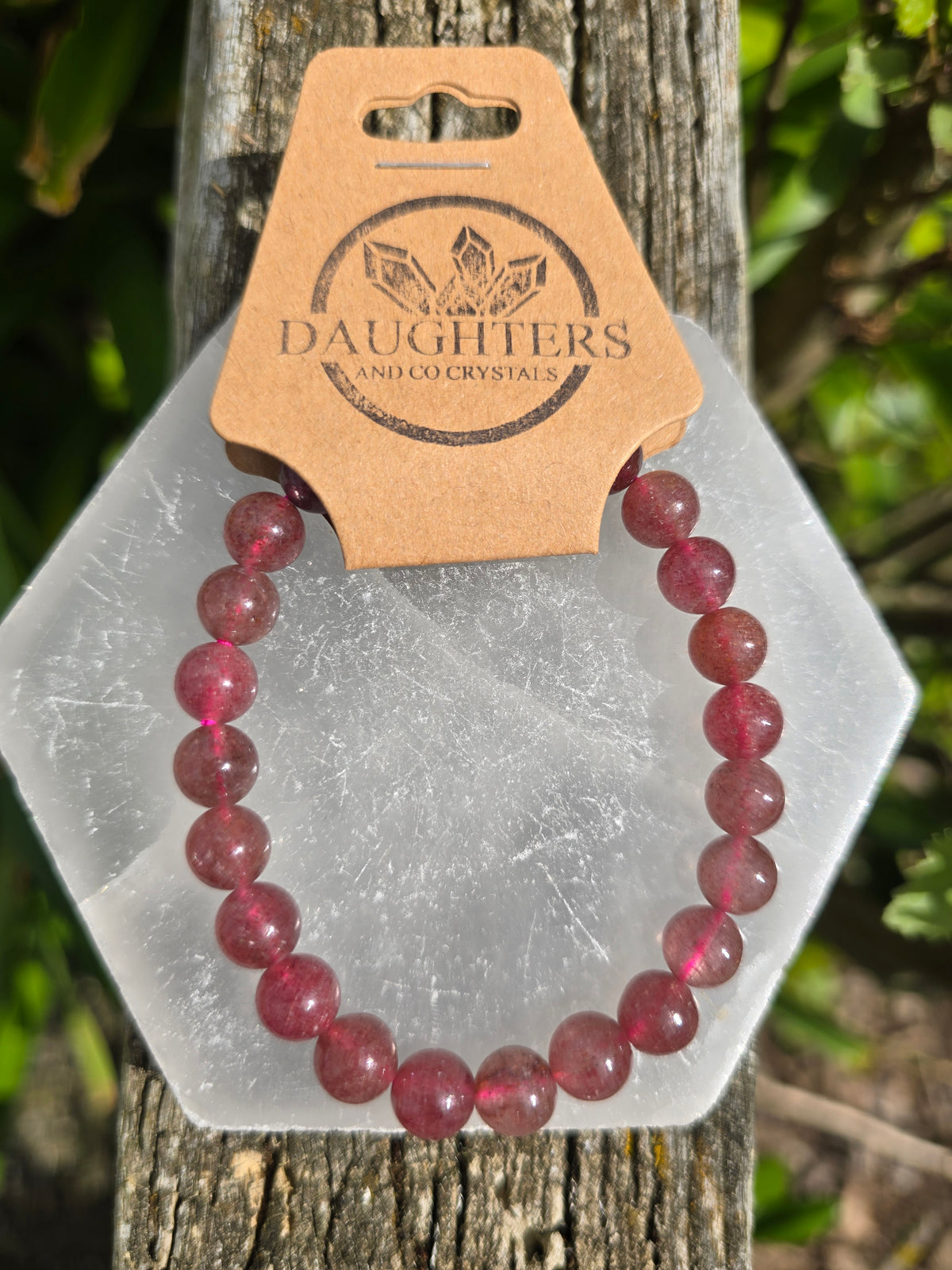 Stawberry Quartz | Round Bead Bracelet 8 mm