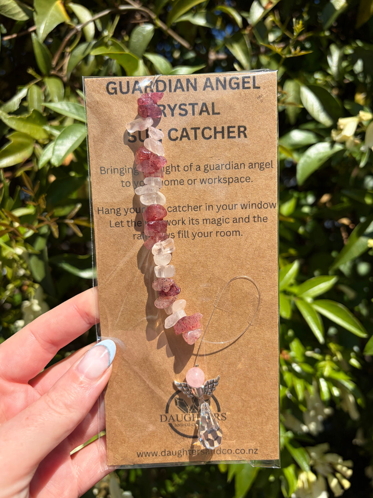 Strawberry Quartz & Rose Quartz | Guardian Angel Sun Catcher B