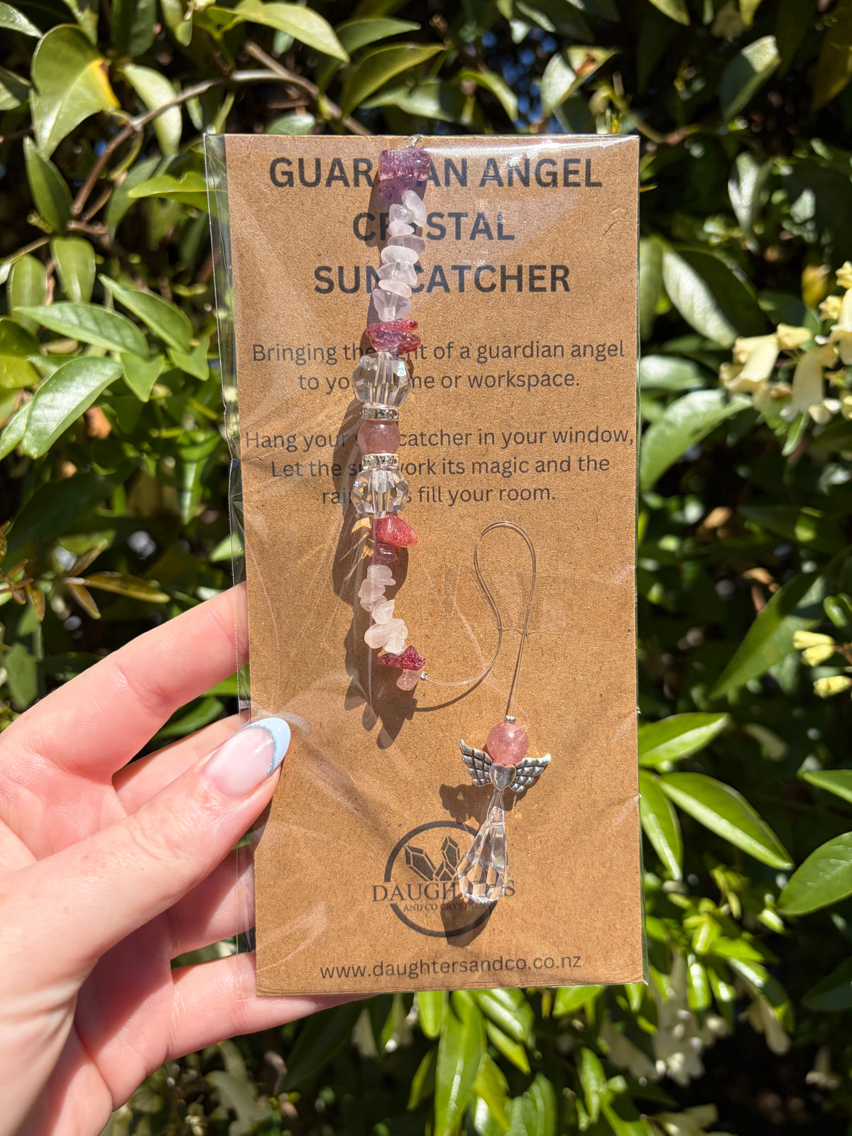 Strawberry Quartz & Rose Quartz | Guardian Angel Sun Catcher A