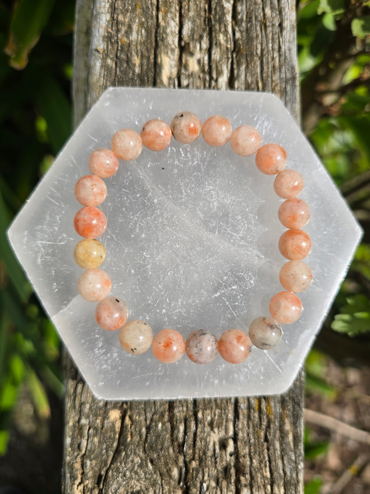 Sunstone | Round Bead Bracelet 8 mm