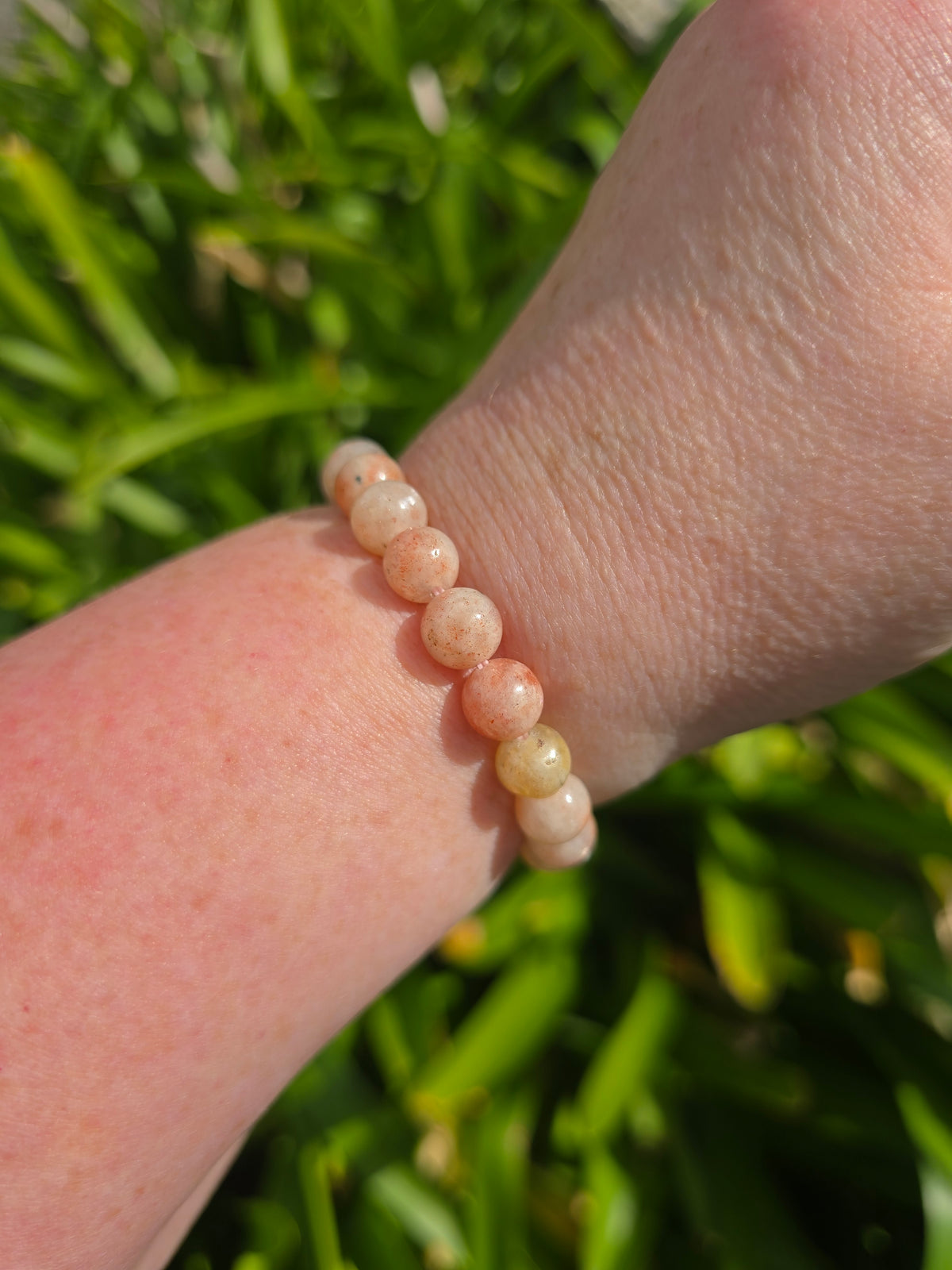Sunstone | Round Bead Bracelet 8 mm