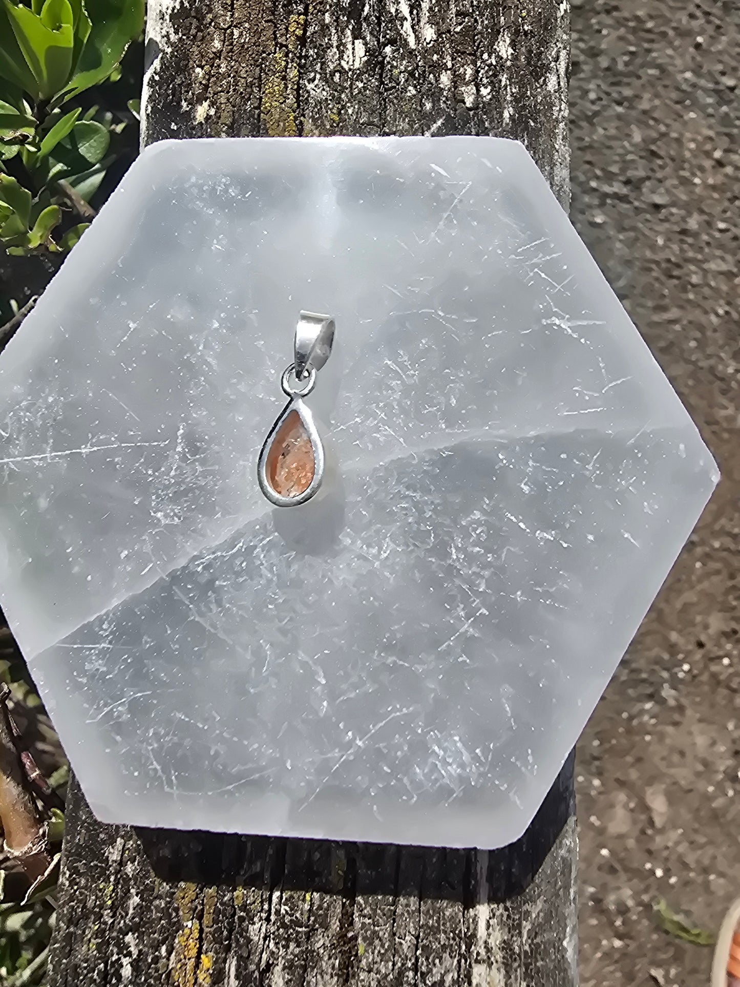 Sunstone | Polished Sterling Silver Pendant B