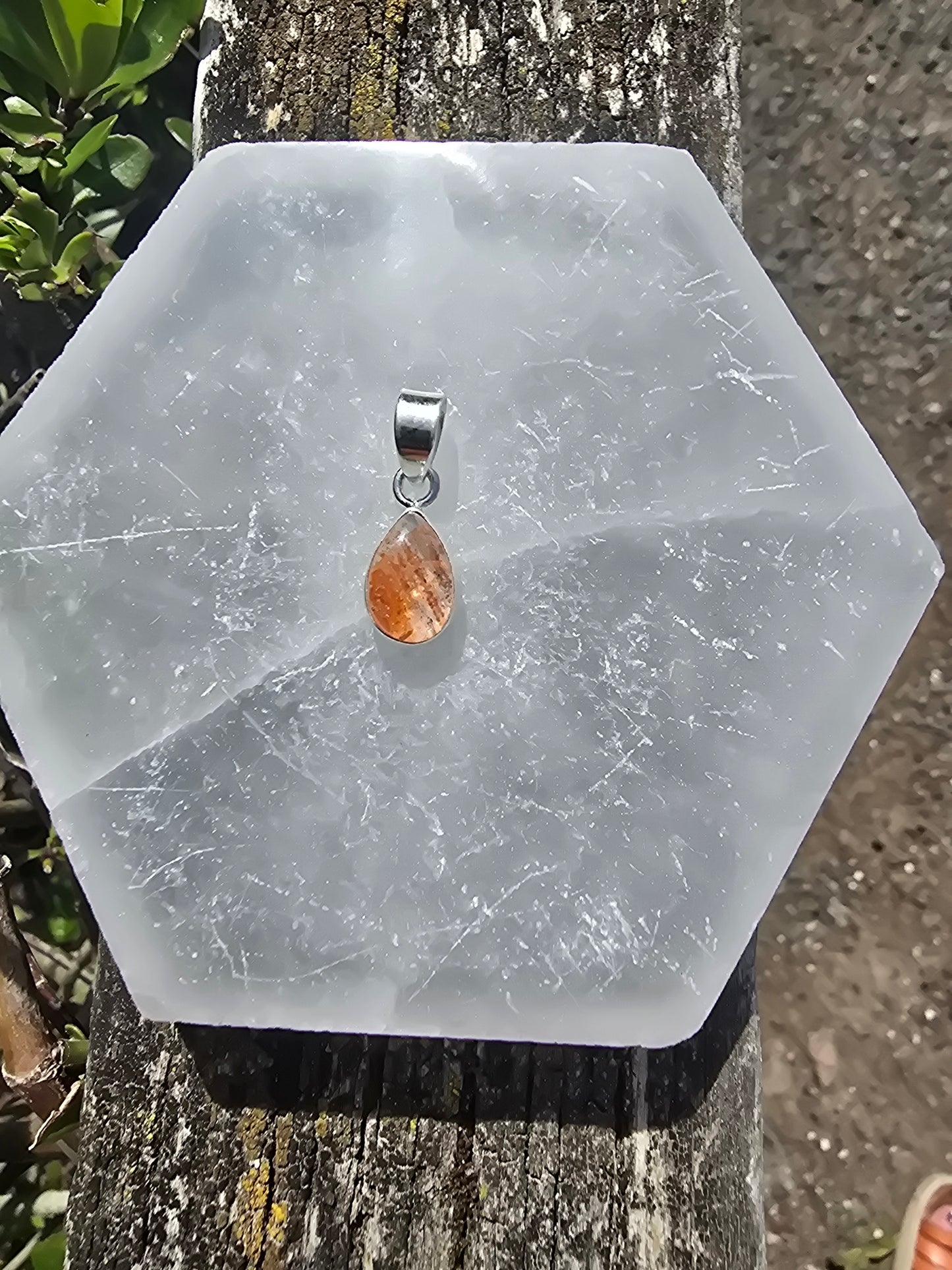 Sunstone | Polished Sterling Silver Pendant B