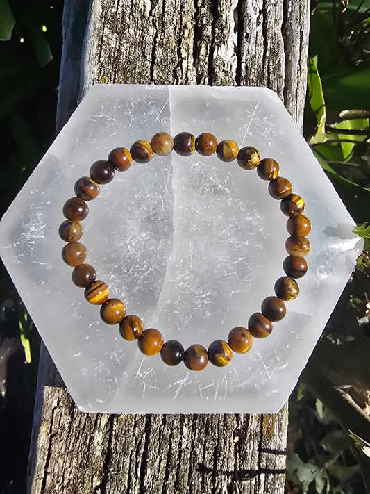 Tigers Eye | Small Round Bead Bracelet