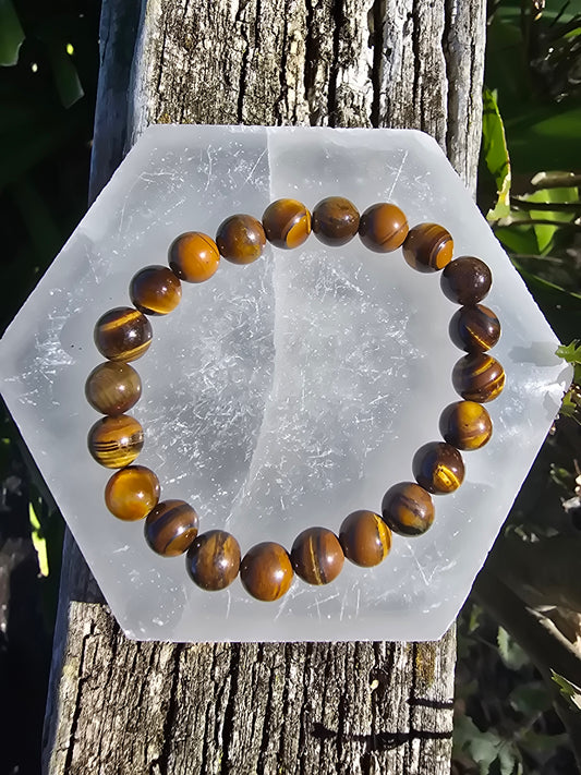 Tigers Eye | Large Round Bead Bracelet