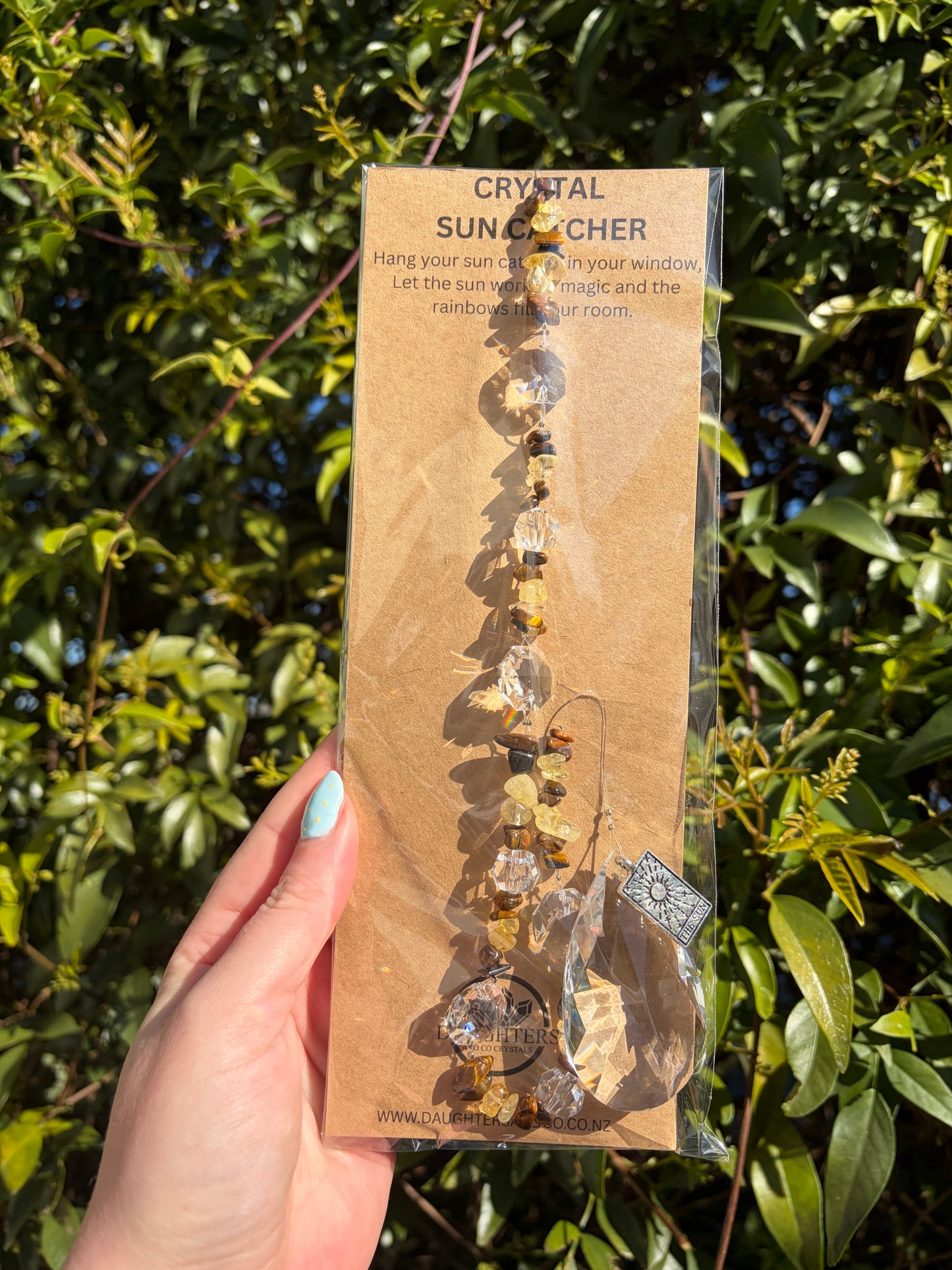 Tigers Eye & Citrine | Large Tear Drop Sun Catcher