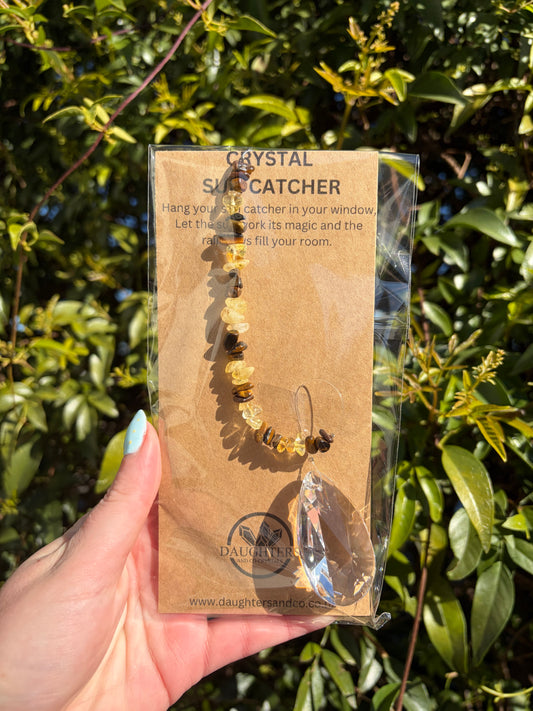 Tigers Eye & Citrine | Tear Drop Sun Catcher