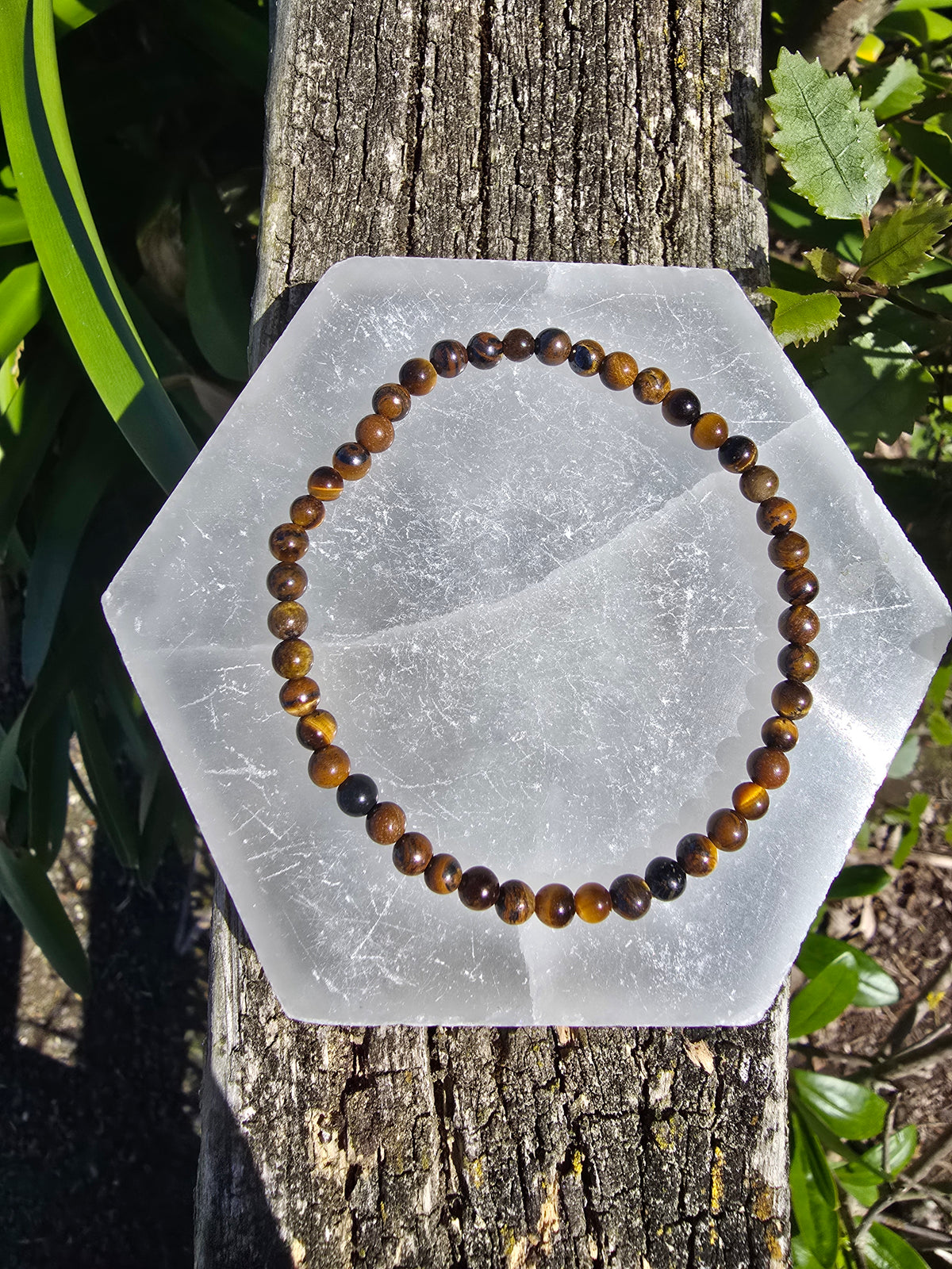 Tigers Eye | Round Bead Bracelet 4 mm