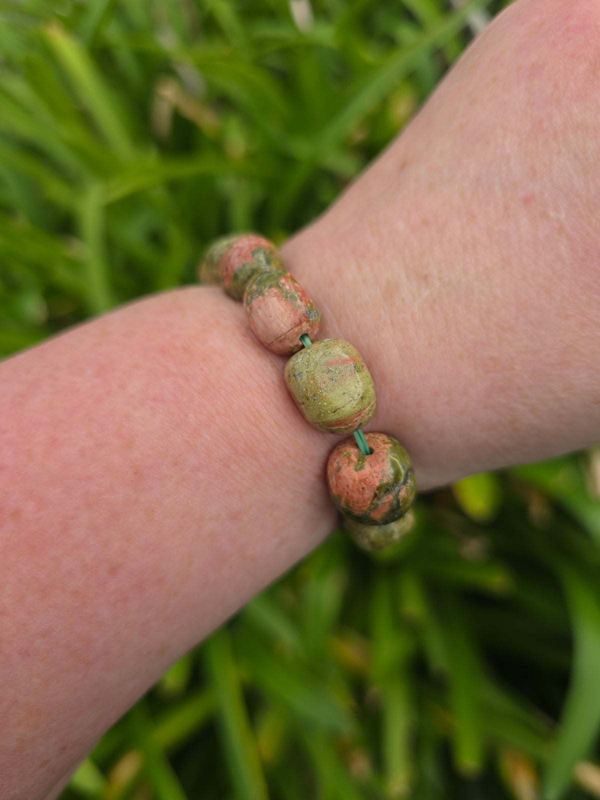 Unakite | Nugget Bead Bracelet 10 mm