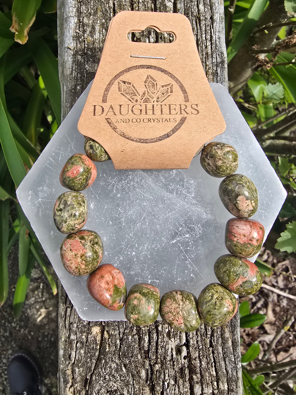 Unakite | Nugget Bead Bracelet 10 mm