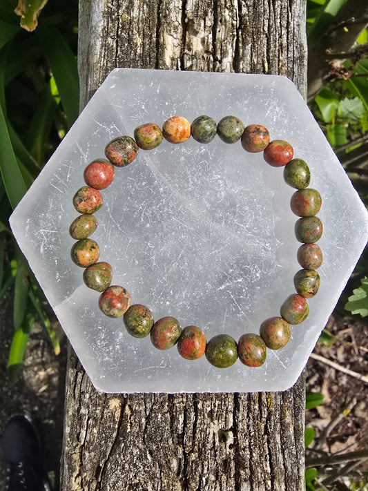 Unakite | Nugget Bead Bracelet 6 mm