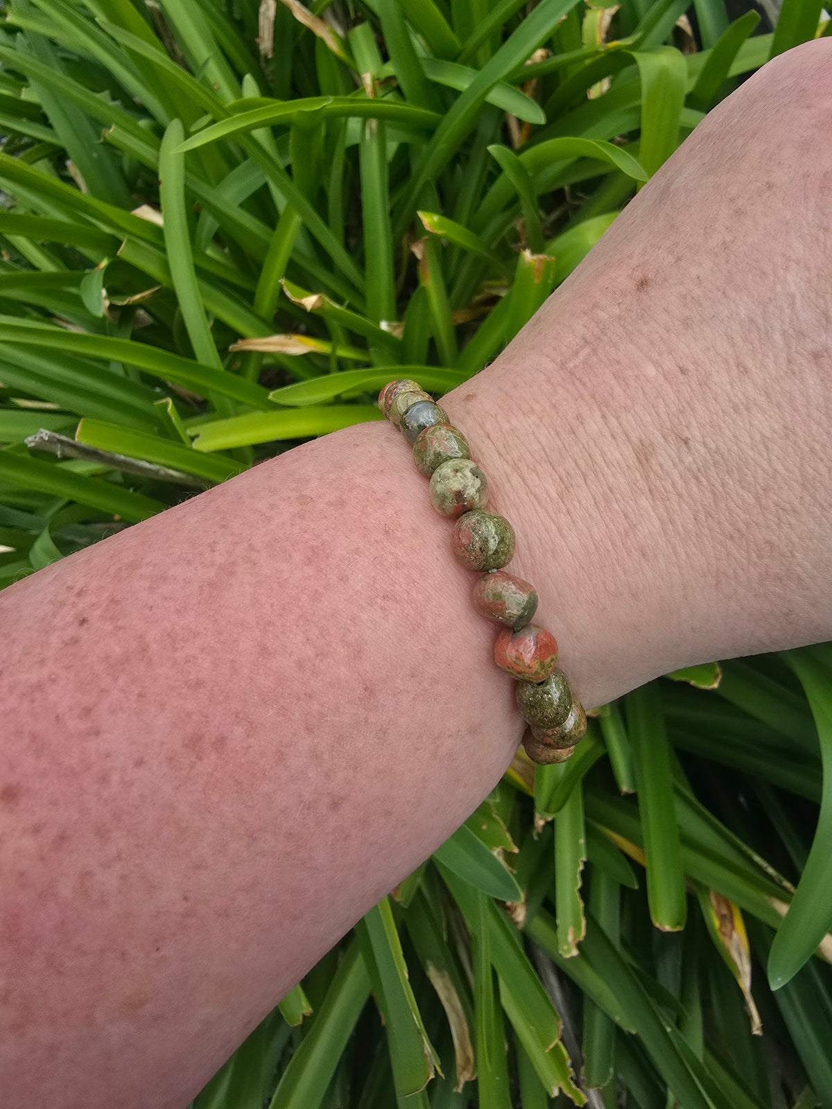 Unakite | Nugget Bead Bracelet 6 mm