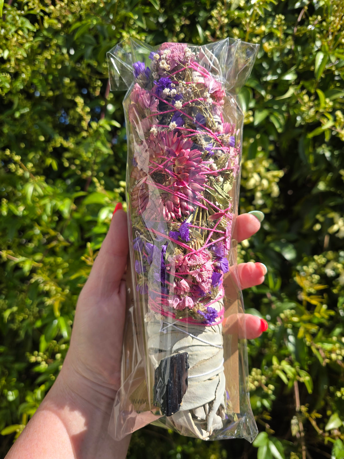 White Sage Smudge Stick Large 9inch | Black Tourmaline For Protection