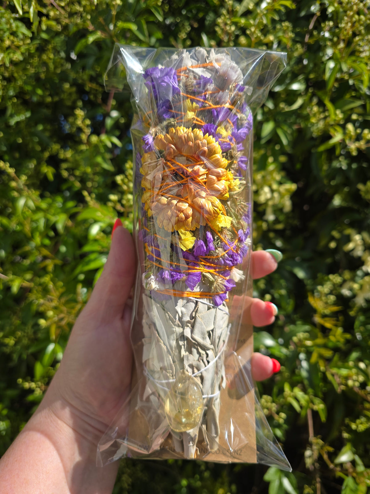 White Sage Smudge Stick Large 9inch | Citrine For Good Fortune, Abundance & Prosperity