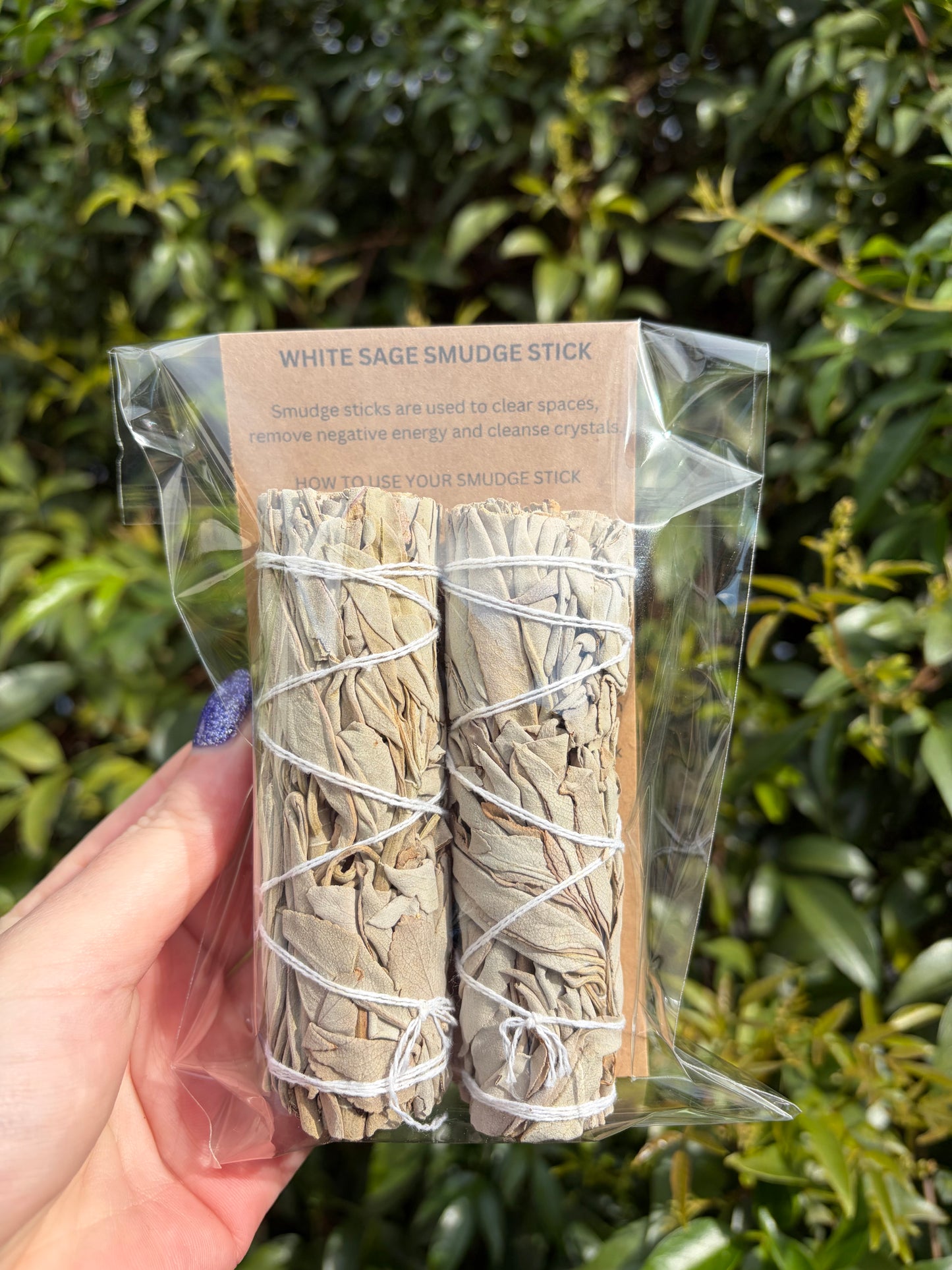 White Sage Smudge Stick Small 4inch TWIN PACK