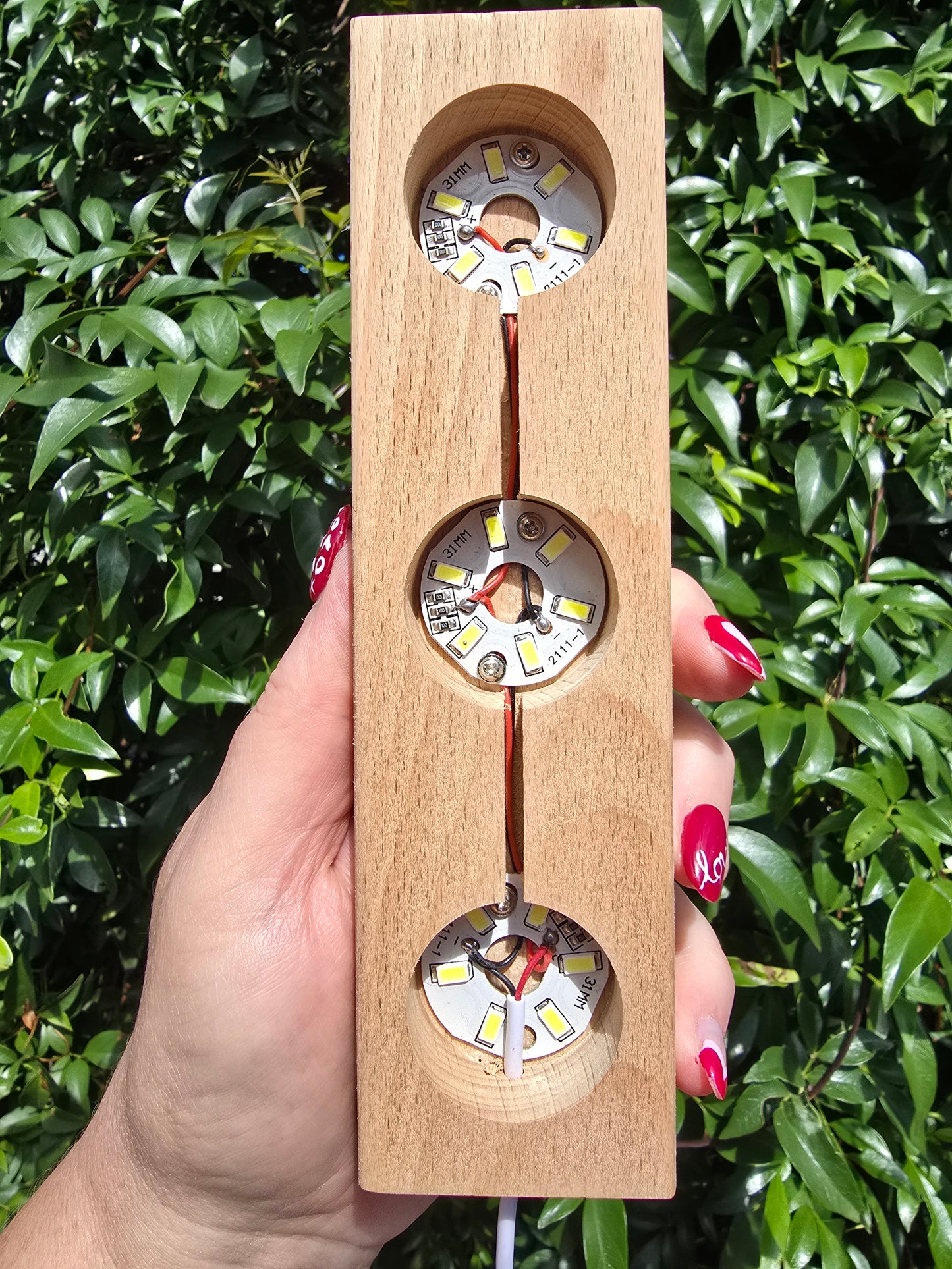 LED Wooden Light Base X3 Lights