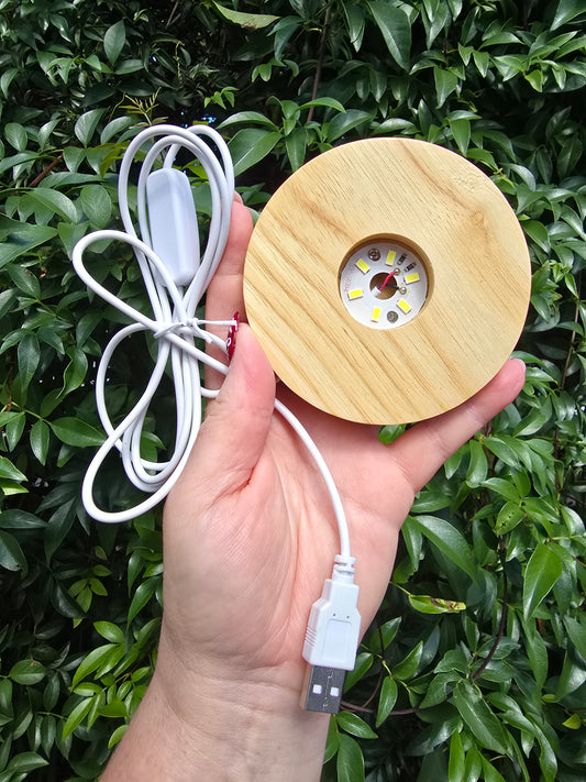 LED Wooden Light Base