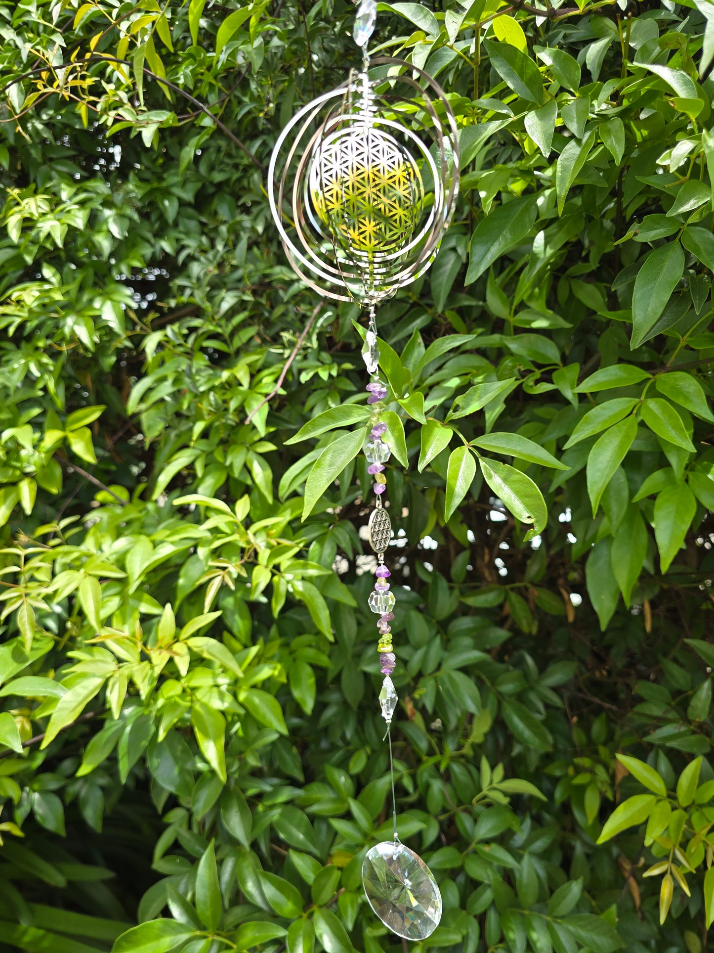 Amethyst & Peridot | XLarge Sun Sun Catcher