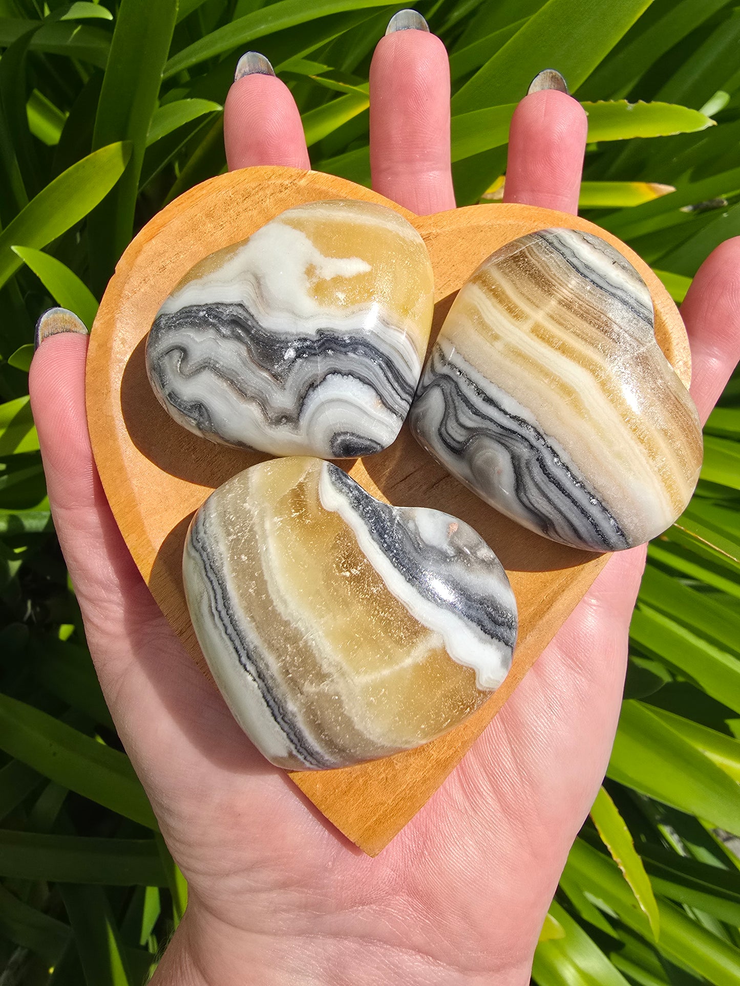 Zebra Calcite Medium Heart