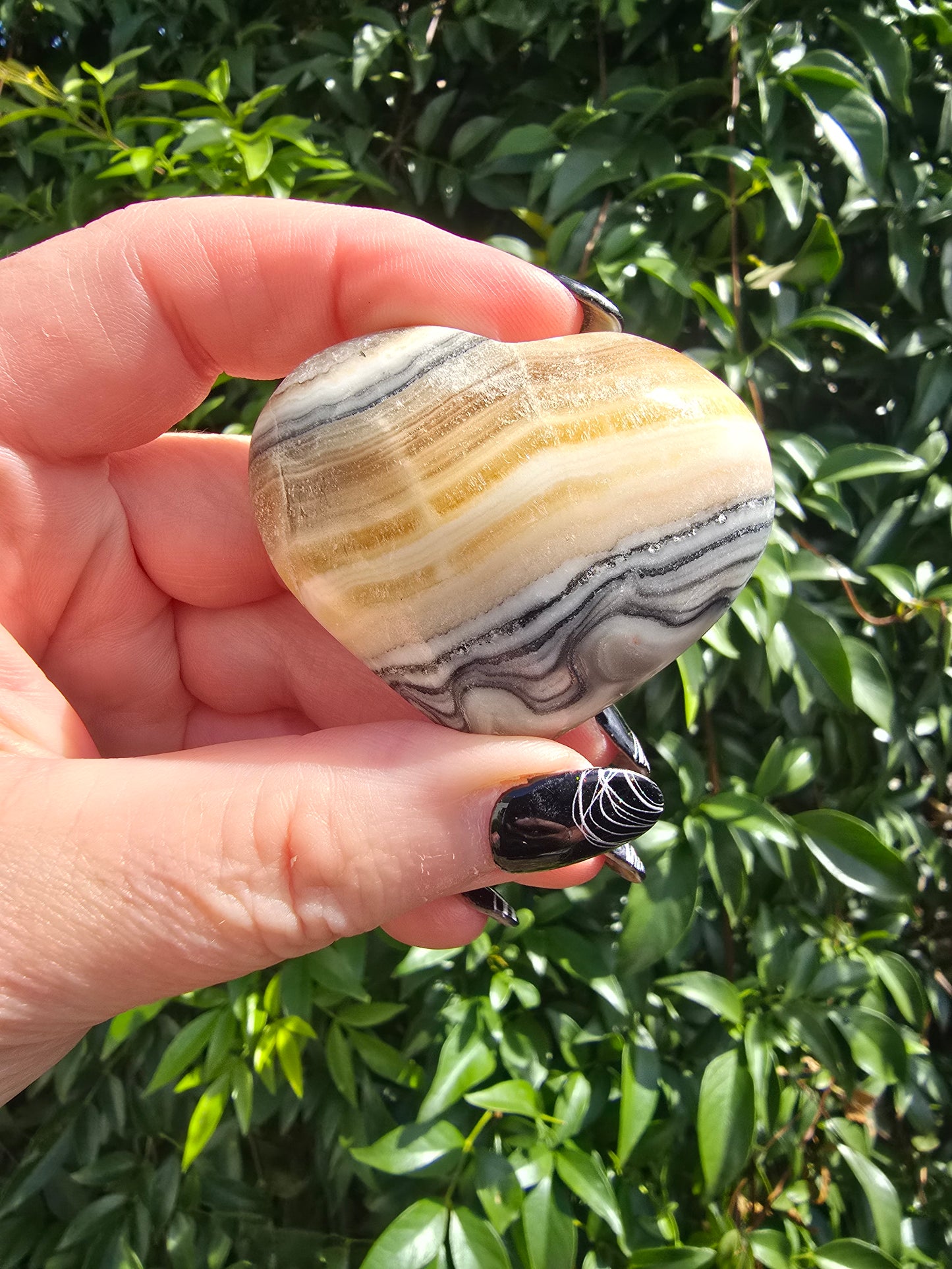 Zebra Calcite Medium Heart