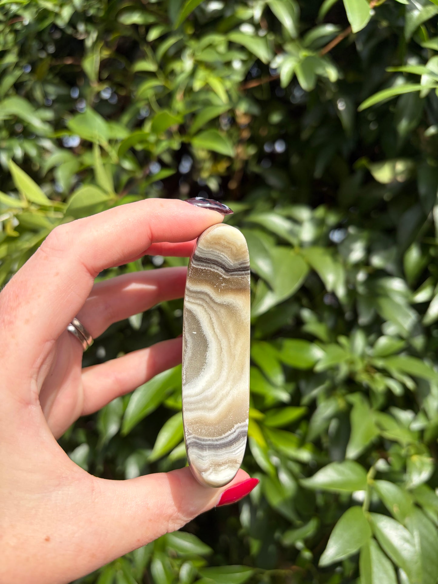Zebra Calcite Self Standing Moon B