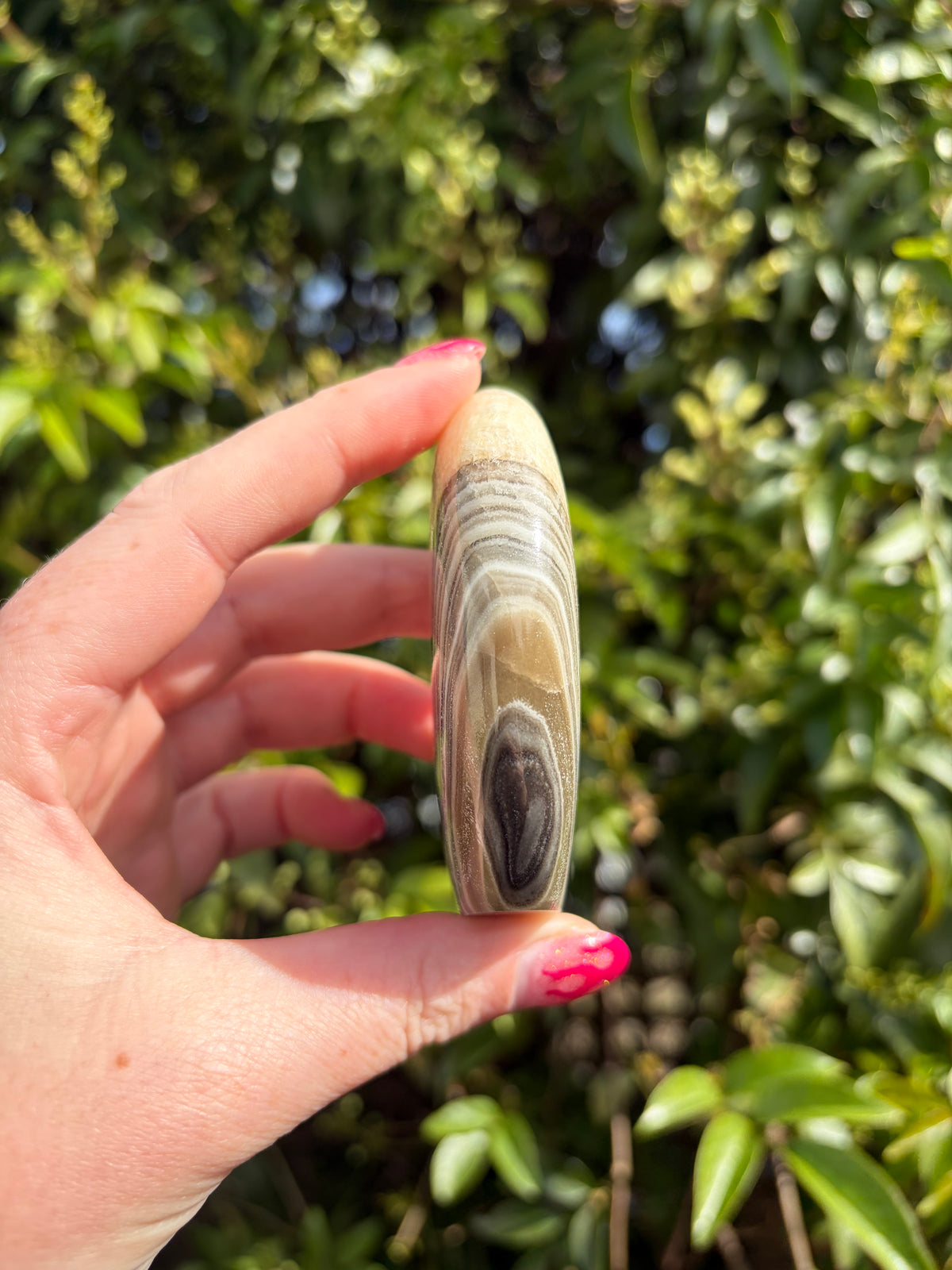 Zebra Calcite Self Standing Moon E
