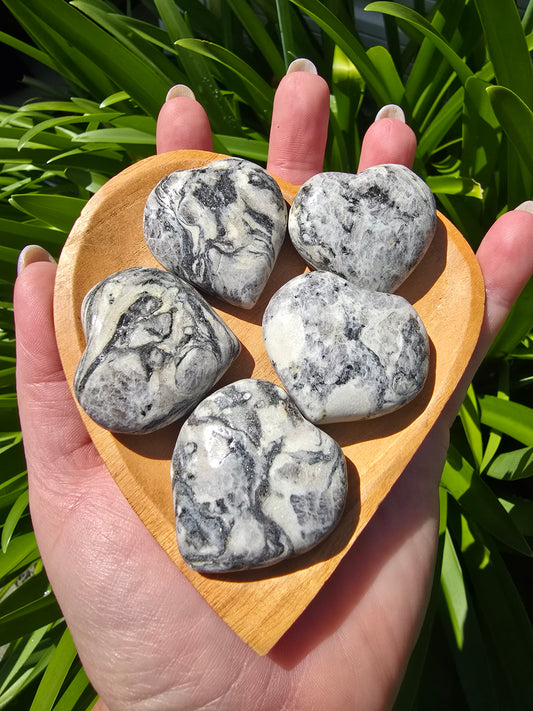 Zebra Stone Small Heart