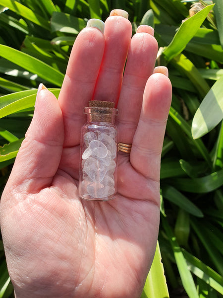 Clear Quartz Chip Bottle