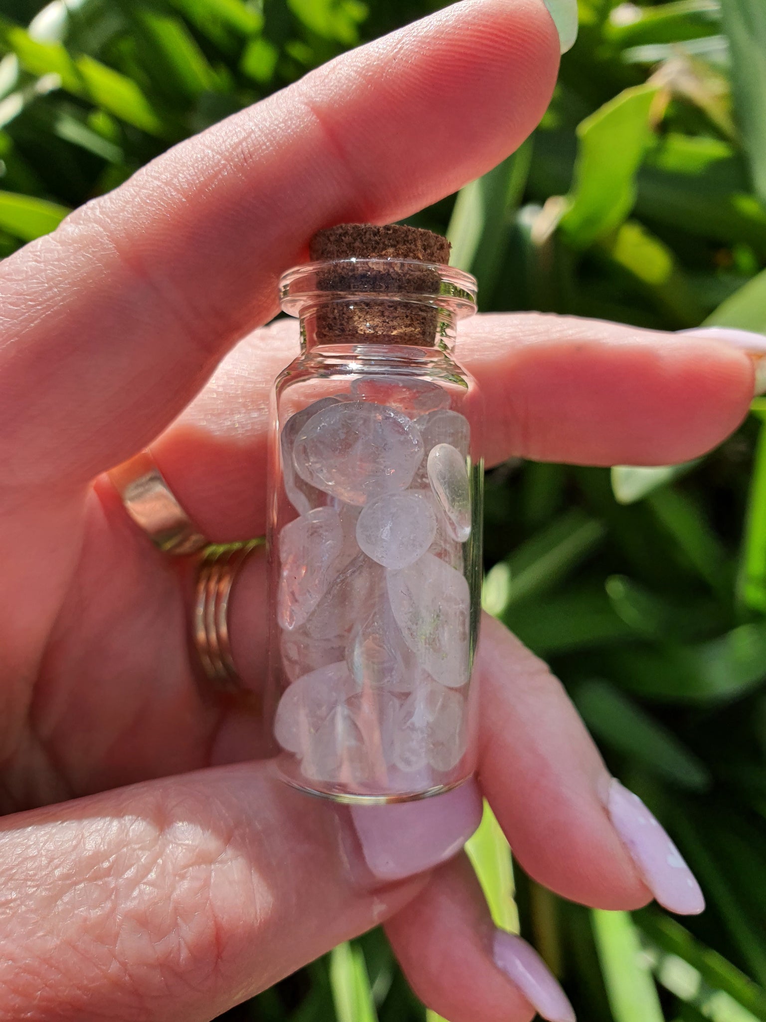 Clear Quartz Chip Bottle