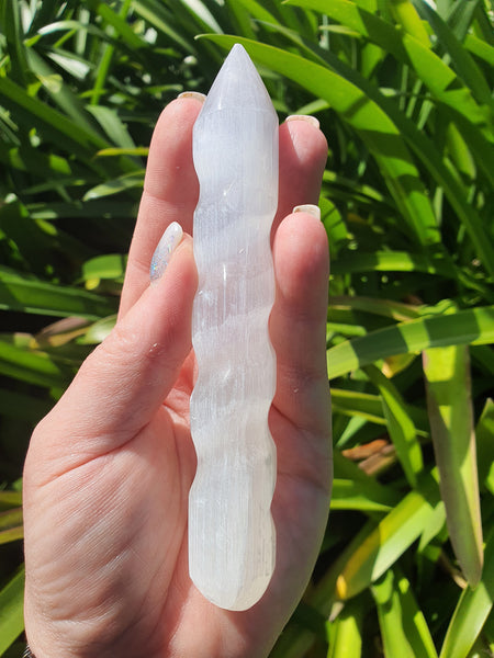 Selenite Twist Wand