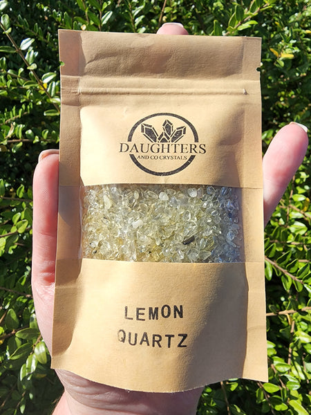 Lemon Quartz Crystal Chip 100gms Bag
