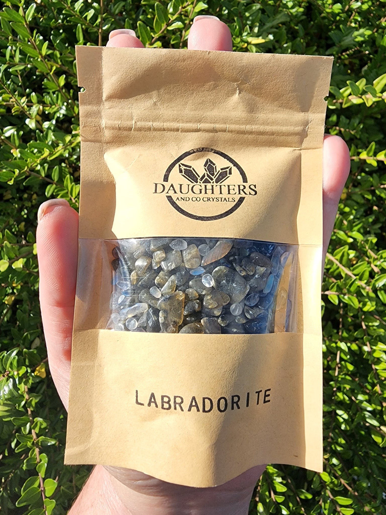 Labradorite Crystal Chip 100 gms Bag