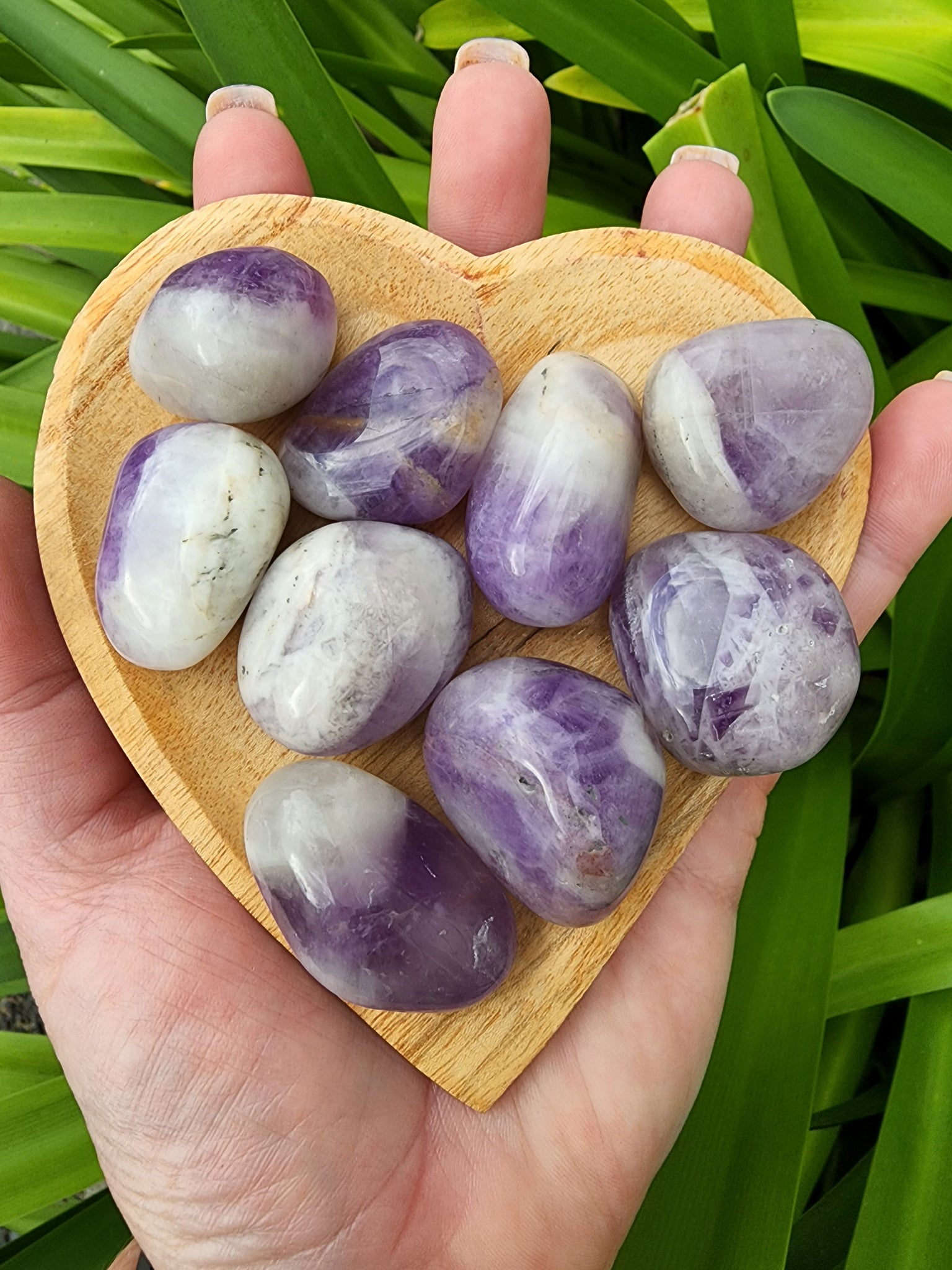 Chevron Amethyst Tumbled Stone