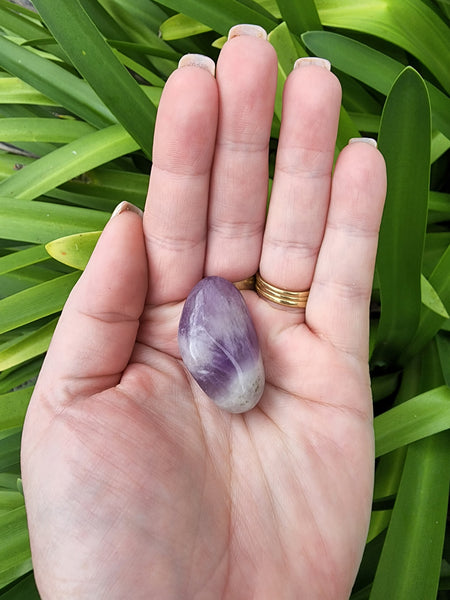 Chevron Amethyst Tumbled Stone