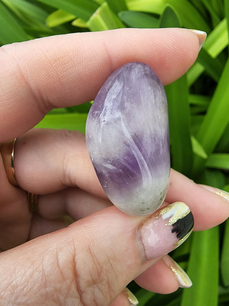 Chevron Amethyst Tumbled Stone