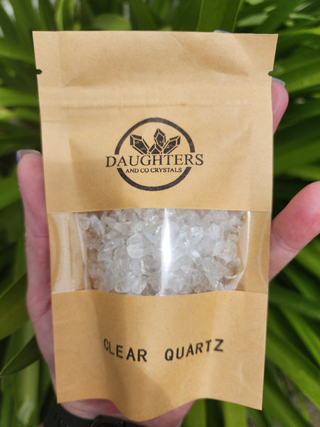 Clear Quartz Crystal Chip 100 gms Bag