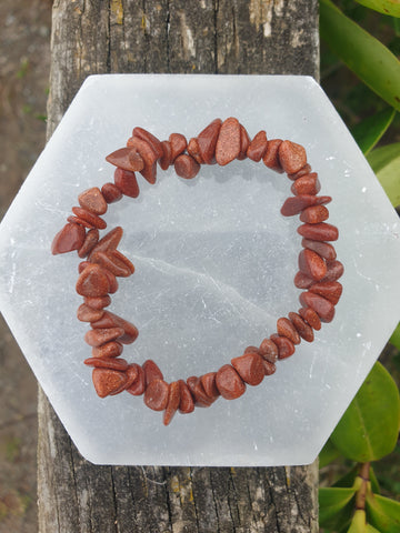 Goldstone Crystal Chip Bracelet