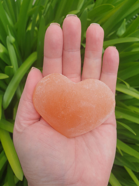 Orange Selenite Heart