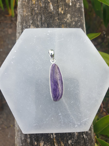 Charoite | Polished Sterling Silver Pendant A