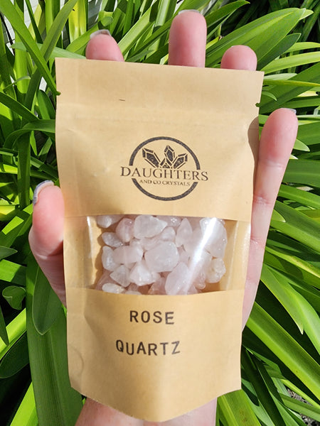 Rose Quartz Crystal Chip 100 gms Bag