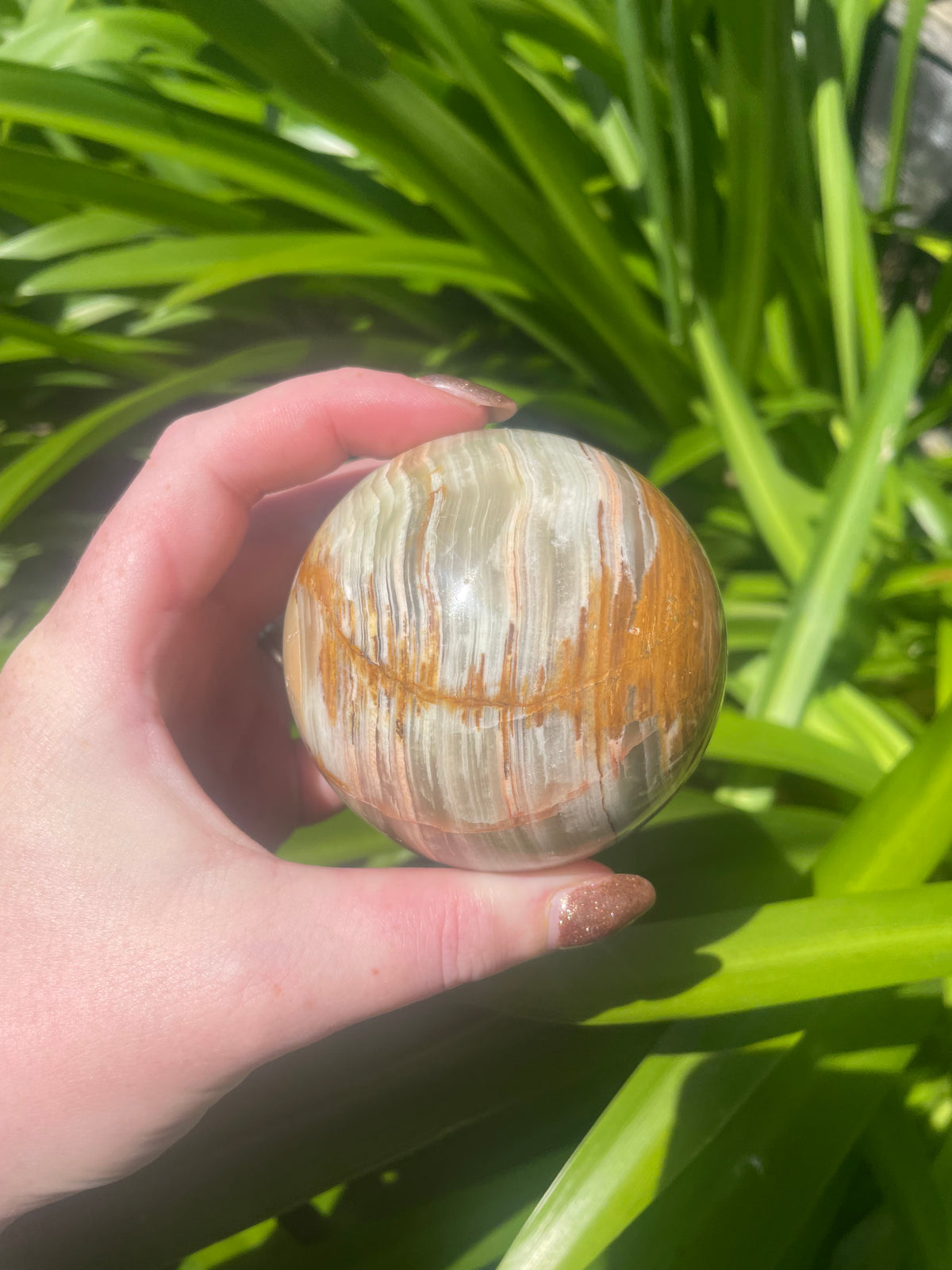 Banded Calcite Rocks Banded Calcite Sphere Medium A – Daughters And Co Crystals